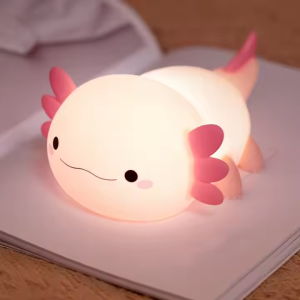 modern table light factory supplied cute cartoon salamander night light soft silicone portable wireless usb charging warm white